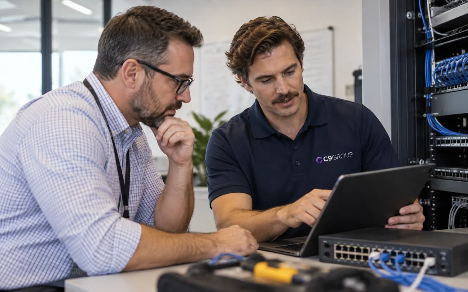 C9 GROUP specialist working alongside an internal IT manager