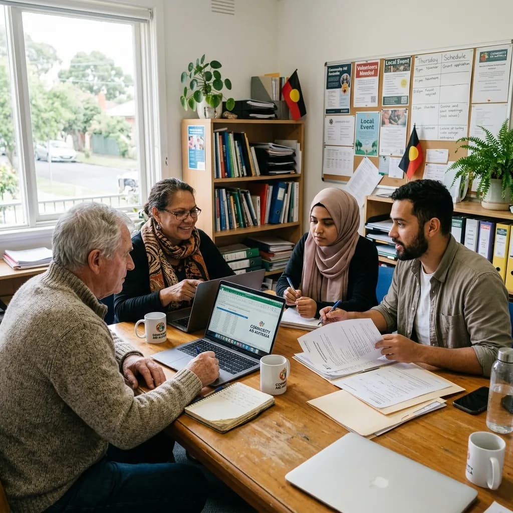 Non-profit team working together