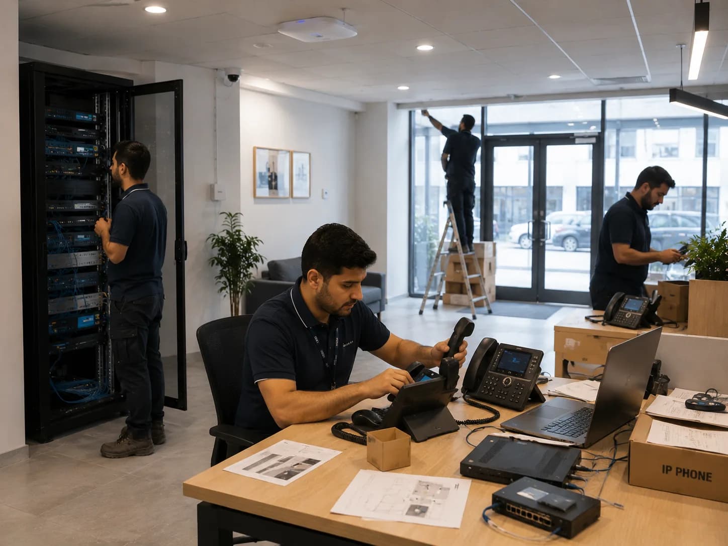 Phone system technology prepared for a new Greenfield site