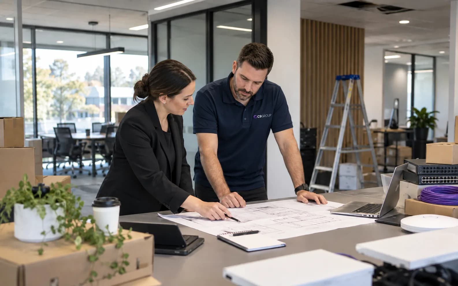 C9 GROUP planning new site technology requirements with a business owner